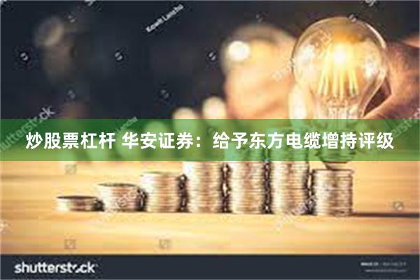 炒股票杠杆 华安证券：给予东方电缆增持评级